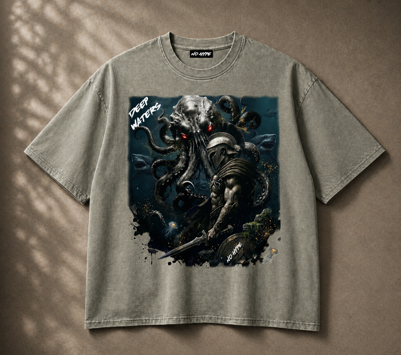 Uprise X No Hype Deep Waters MMA Bamboo Snow Washed T