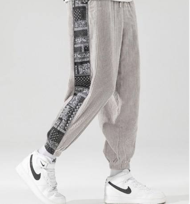 No Hype Paisley Joggers - Oatmeal