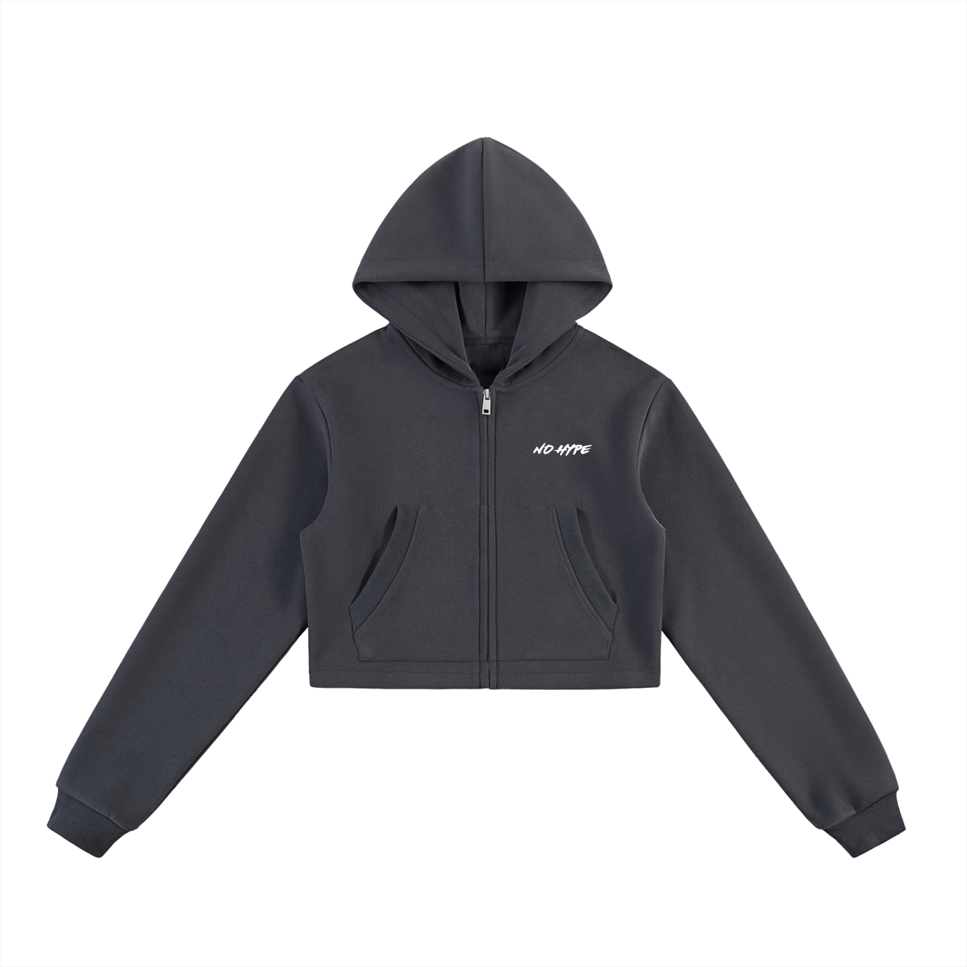 W Fundamental Cropped Zip Hoodie