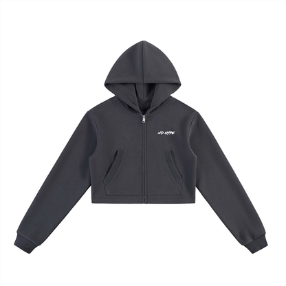 W Fundamental Cropped Zip Hoodie