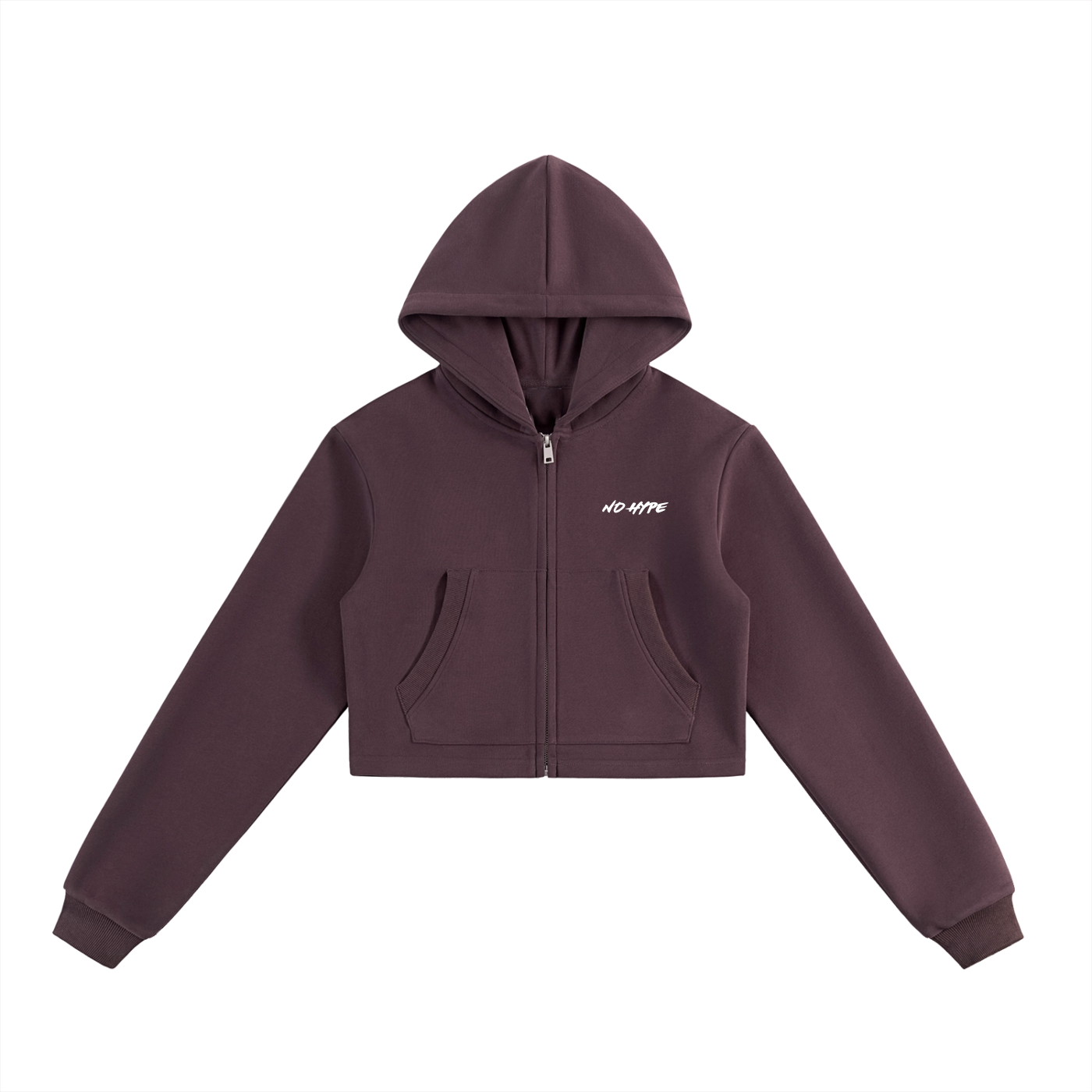 W Fundamental Cropped Zip Hoodie