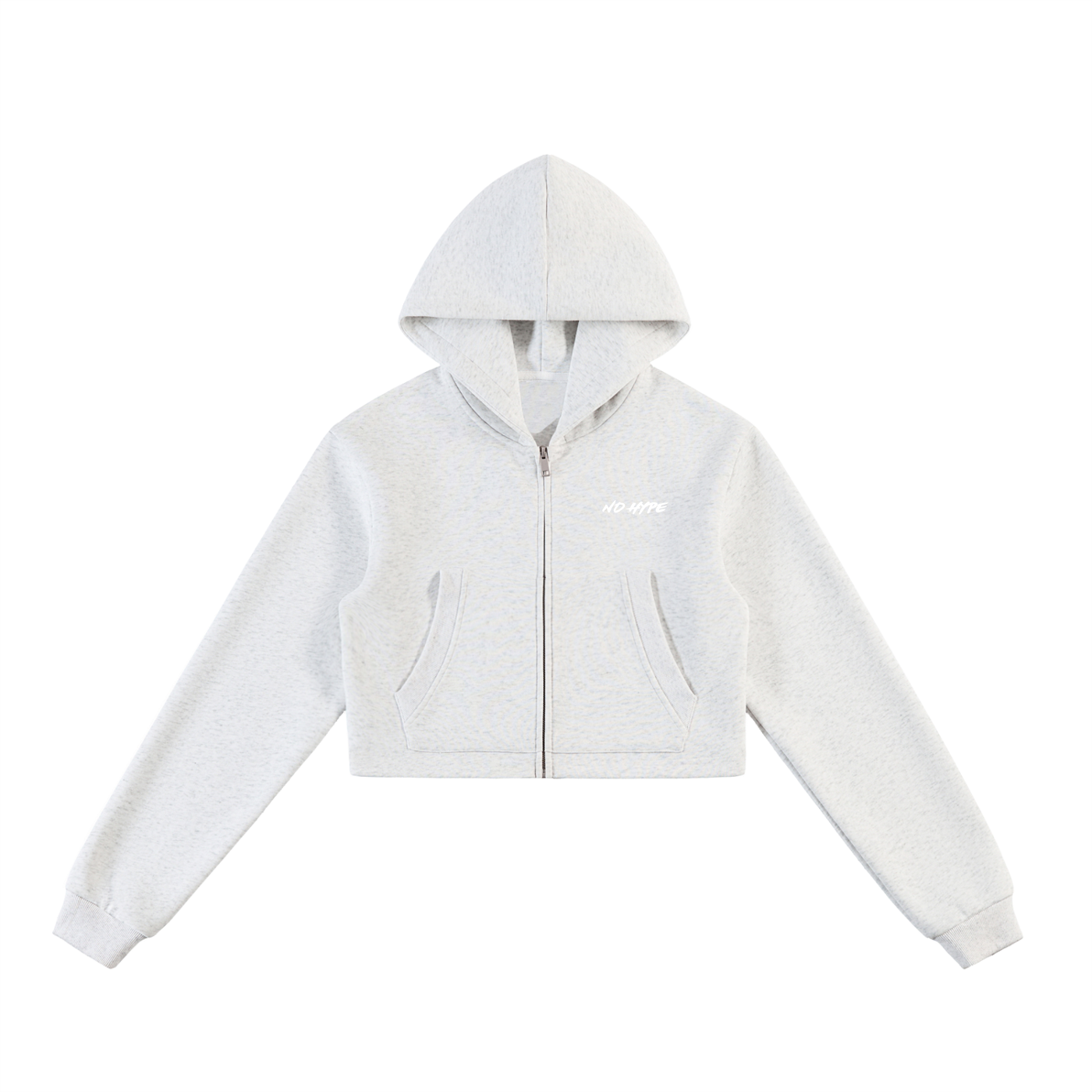 W Fundamental Cropped Zip Hoodie