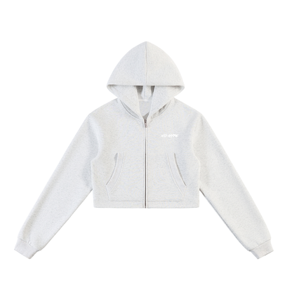 W Fundamental Cropped Zip Hoodie