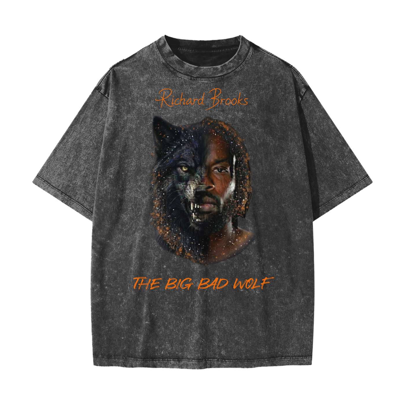 Heavyweight Snow Washed Oversized Big Bad Wolf T