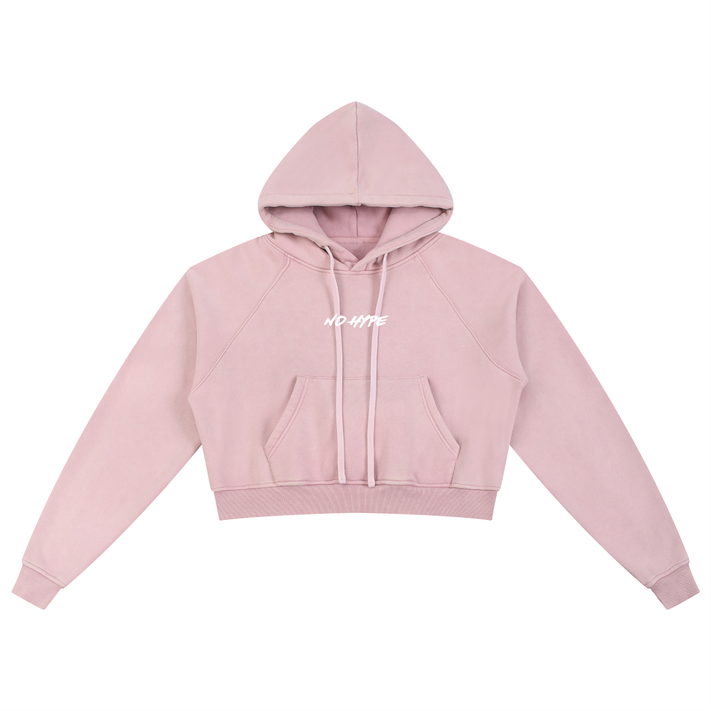 W Snow Washed Cropped Hoodie