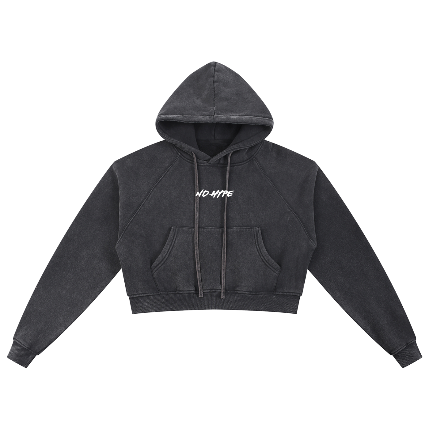 W Snow Washed Cropped Hoodie