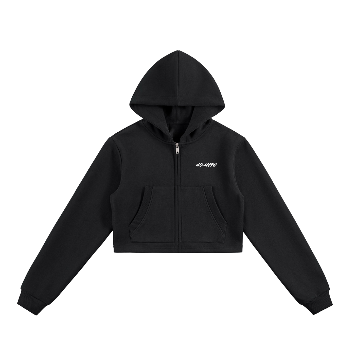 W Fundamental Cropped Zip Hoodie