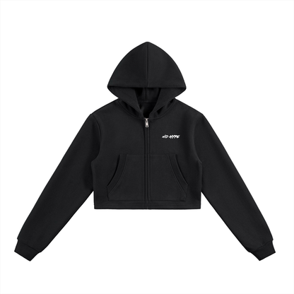 W Fundamental Cropped Zip Hoodie