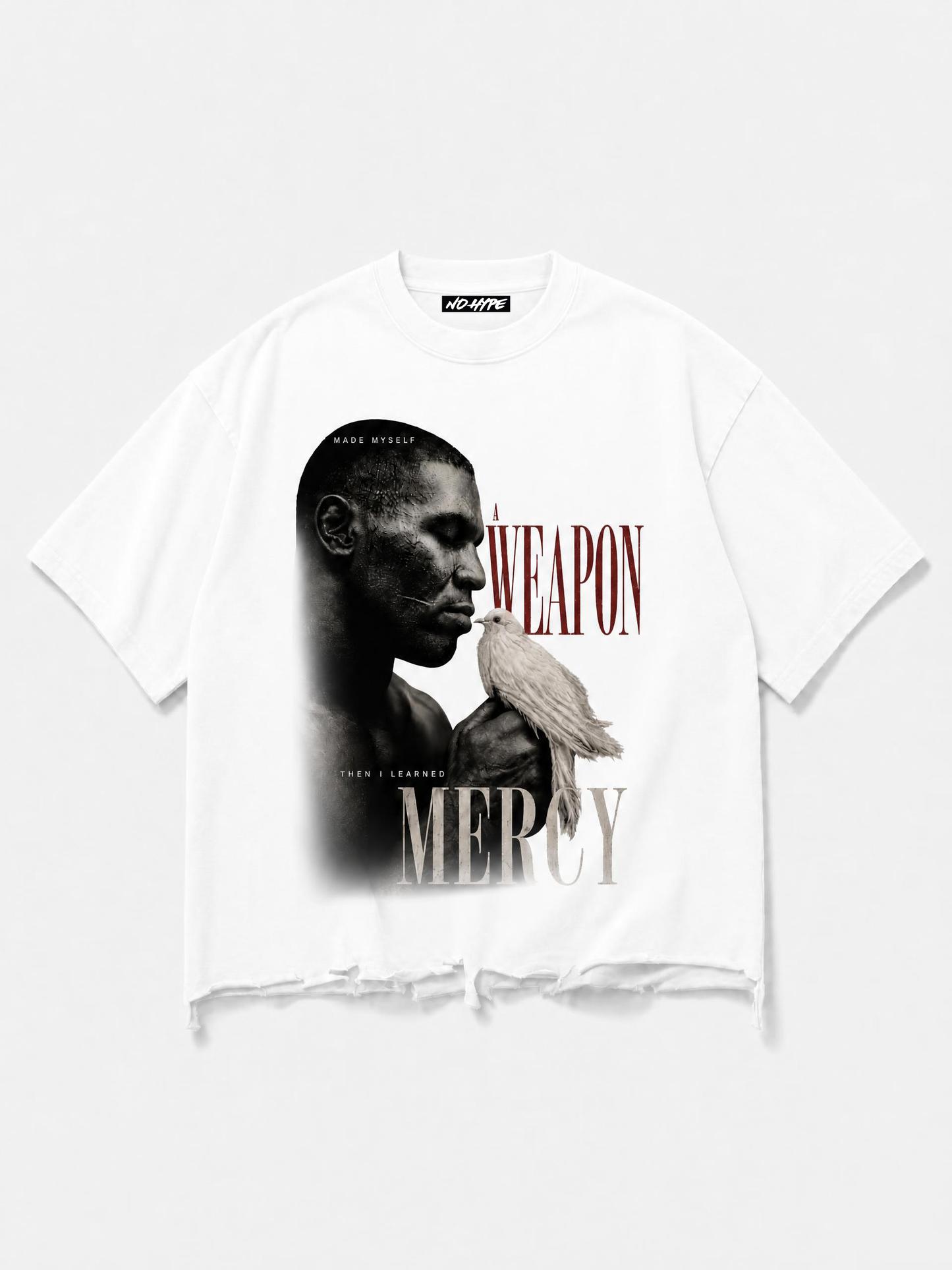 Weapon. Mercy. Snow Wash Raw-Hem Box T