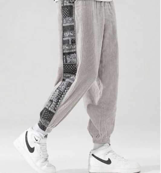 No Hype Paisley Joggers - Oatmeal