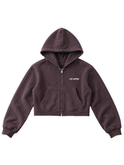 W Fundamental Cropped Zip Hoodie