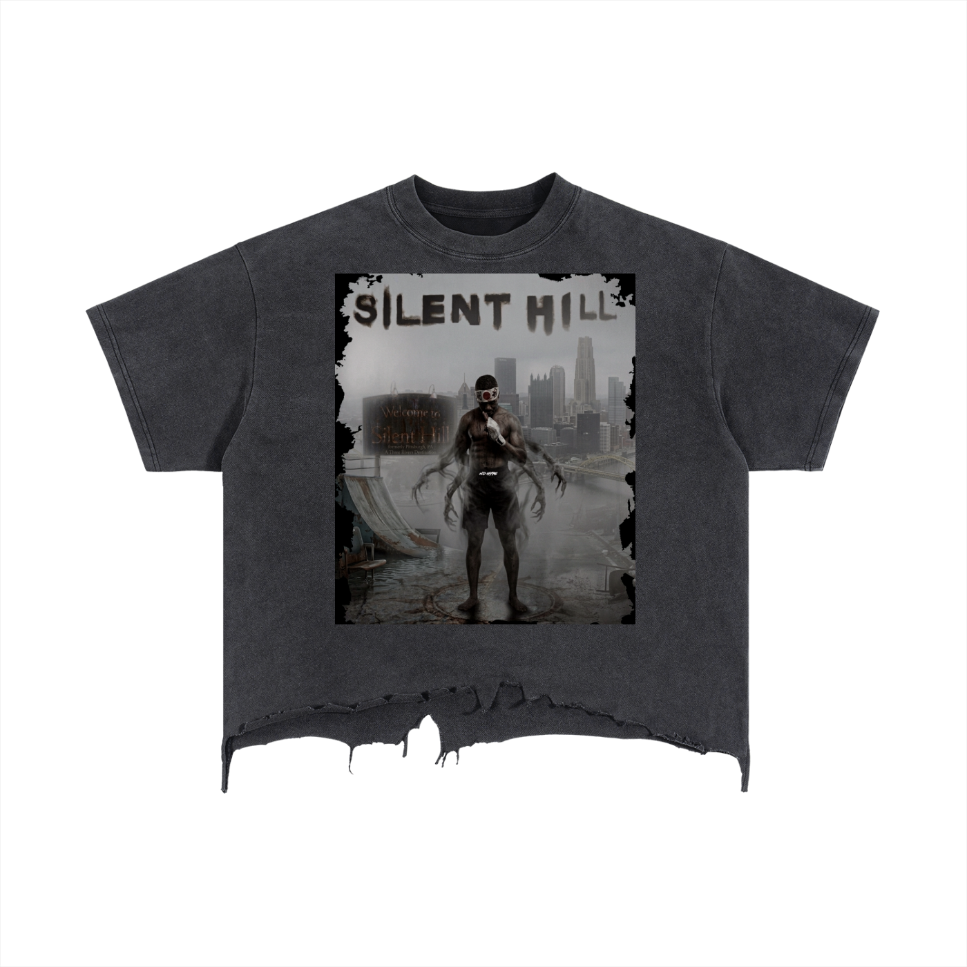 Jiquelill "Silent Hill" Jordan Vintage Wash Boxy Distressed Hem T