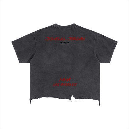 Jiquelill "Silent Hill" Jordan Vintage Wash Boxy Distressed Hem T