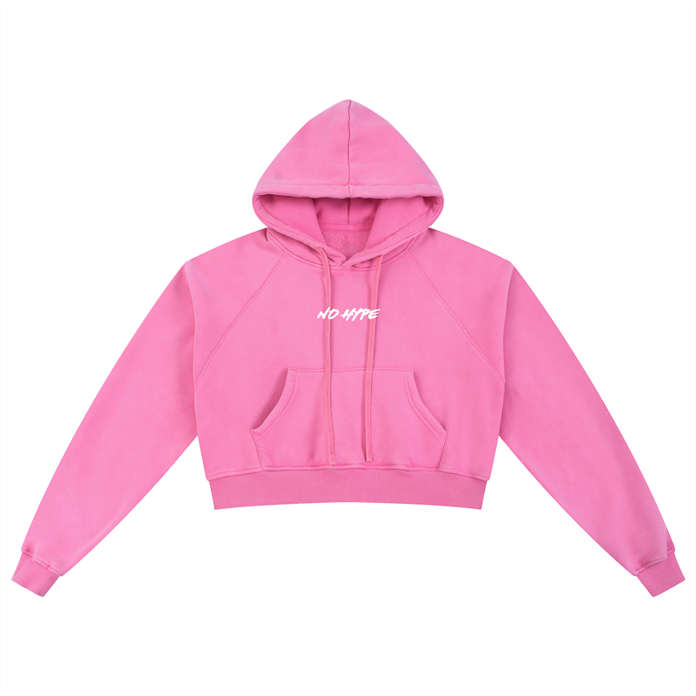 W Snow Washed Cropped Hoodie