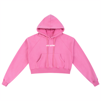 W Snow Washed Cropped Hoodie